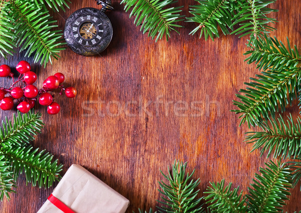 Noël décoration table fond sombre wallpaper [[stock_photo]] © tycoon