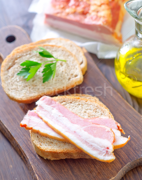 bread with bacon Stock photo © tycoon