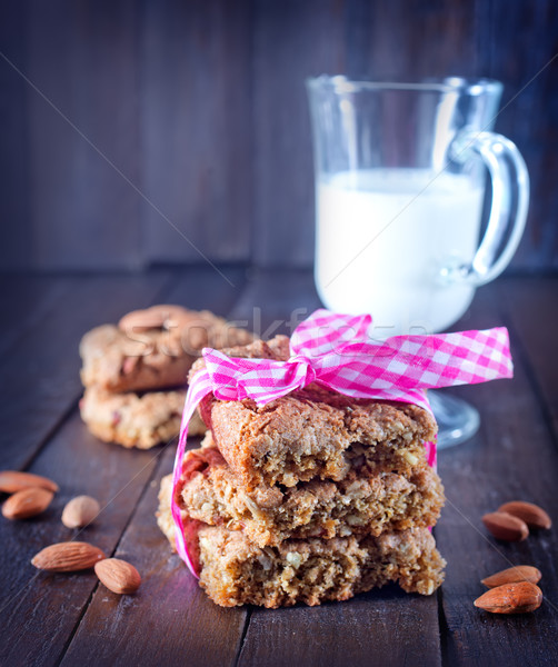 Сток-фото: Cookies · свежее · молоко · таблице · школы · пить · ретро