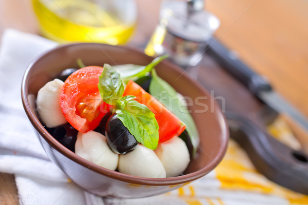 Caprese voedsel blad olie diner kleur Stockfoto © tycoon