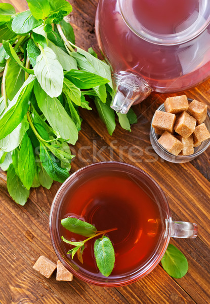 Menthe thé verre fond médecine déjeuner Photo stock © tycoon