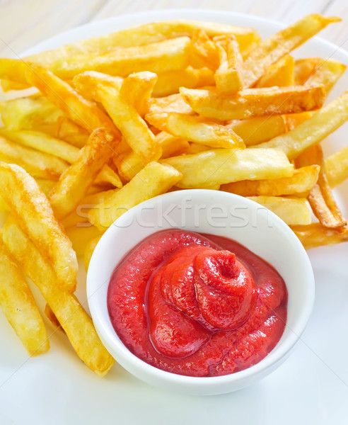 potato fries with sauce Stock photo © tycoon