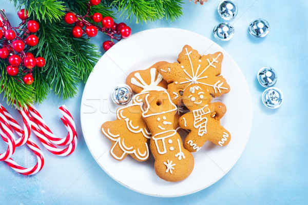 Crăciun cookie-uri tabel copac fundal frumuseţe Imagine de stoc © tycoon