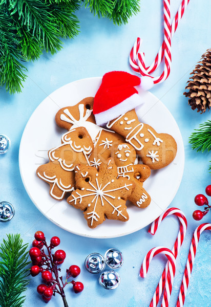Crăciun cookie-uri tabel copac fundal frumuseţe Imagine de stoc © tycoon