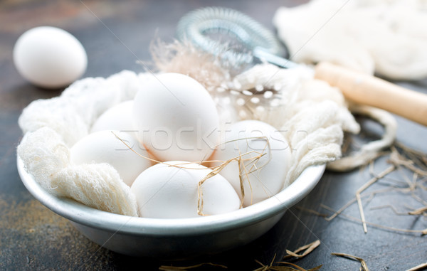 Crudo huevos mesa stock foto madera Foto stock © tycoon