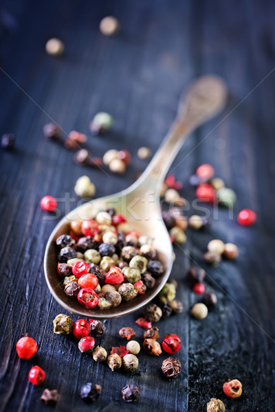 Peper metaal lepel tabel voedsel Stockfoto © tycoon