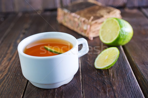 çay limon taze beyaz fincan ev Stok fotoğraf © tycoon
