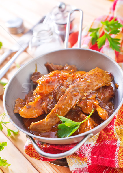 fried meat with tomato sauce Stock photo © tycoon