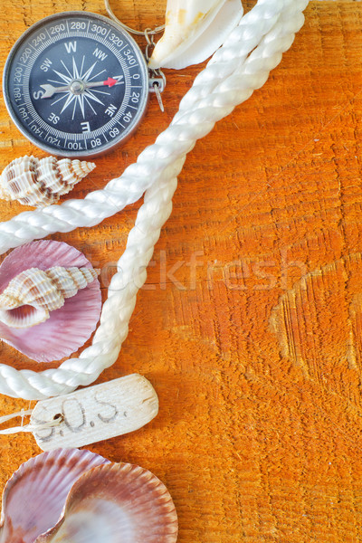 Achtergrond papier kunst kompas patroon touw Stockfoto © tycoon