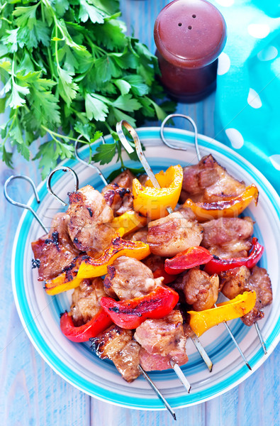 Frit kebab légumes plaque viande salade [[stock_photo]] © tycoon