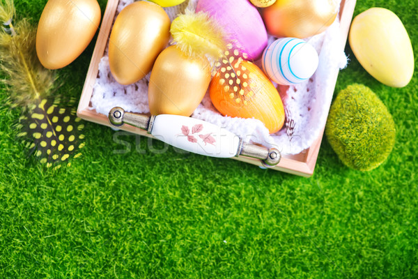 Easter Eggs kolor tabeli Wielkanoc niebo kwiat Zdjęcia stock © tycoon
