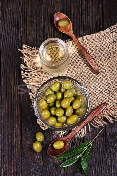 Verde olive ciotola tavola mare vetro Foto d'archivio © tycoon