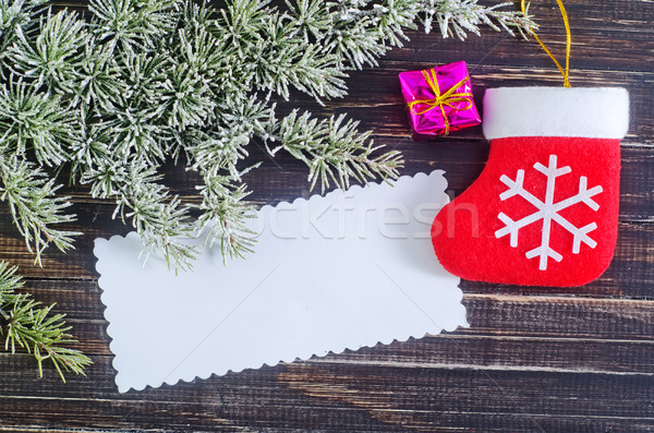 Foto stock: Navidad · textura · marco · verde · invierno · mail