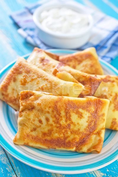 Panquecas fruto queijo cor café da manhã gordura Foto stock © tycoon