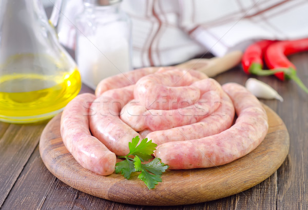 Brut saucisses alimentaire feuille blanche bord [[stock_photo]] © tycoon