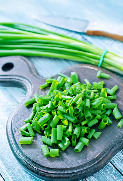 Yeşil soğan gıda yaprak meyve salata çelik Stok fotoğraf © tycoon