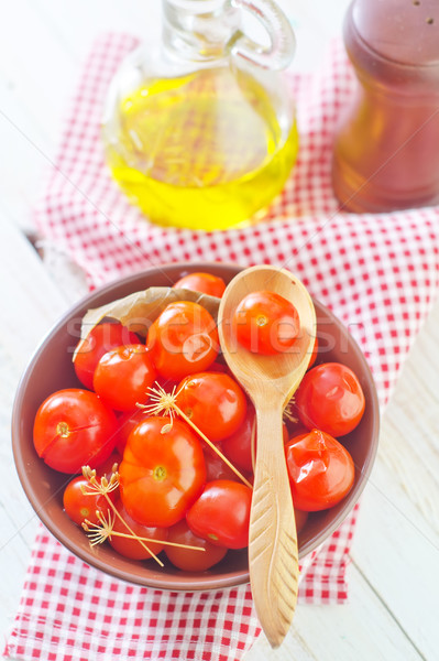 Tomate vidrio rojo vegetales ajo saludable Foto stock © tycoon