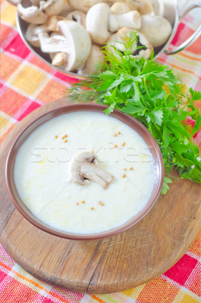 [[stock_photo]]: Soupe · rouge · plaque · automne · blanche · poivre