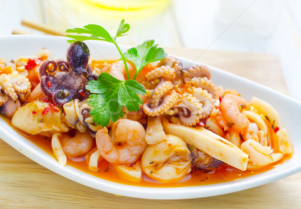 Stock photo: salad with seafood