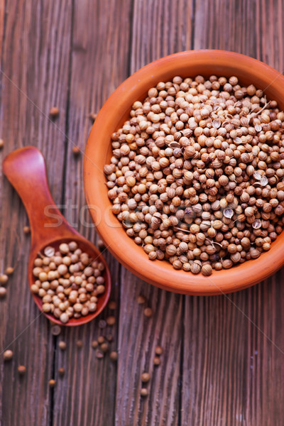 Koriander Schüssel Tabelle Hintergrund weiß Landwirtschaft Stock foto © tycoon