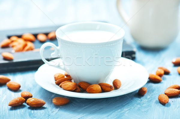 Mandorla latte Cup tavola frutta mangiare Foto d'archivio © tycoon