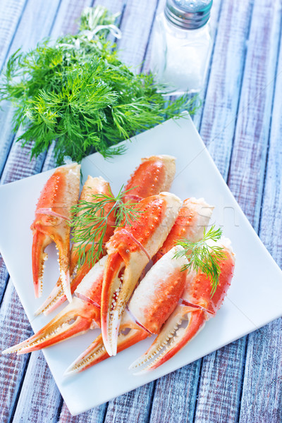 Foto stock: Caranguejo · comida · laranja · concha · comer