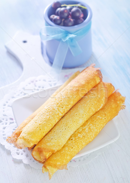 Stockfoto: Pannenkoeken · plaat · kleur · dessert · vers · zoete