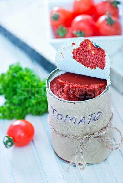 Foto stock: Salsa · de · tomate · metal · banco · mesa · alimentos · verano