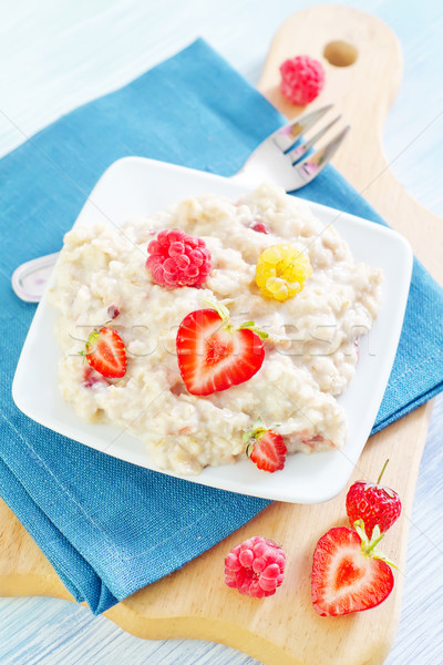 oat flakes with strawberry Stock photo © tycoon