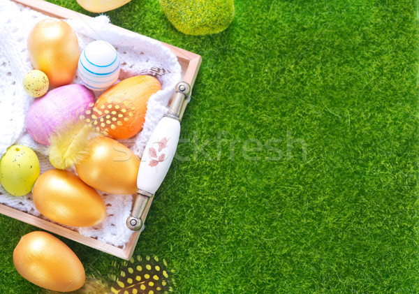 Easter Eggs kolor tabeli Wielkanoc niebo kwiat Zdjęcia stock © tycoon