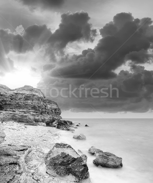 Imagine de stoc: Peisaj · marin · plajă · cer · apus · natură · peisaj