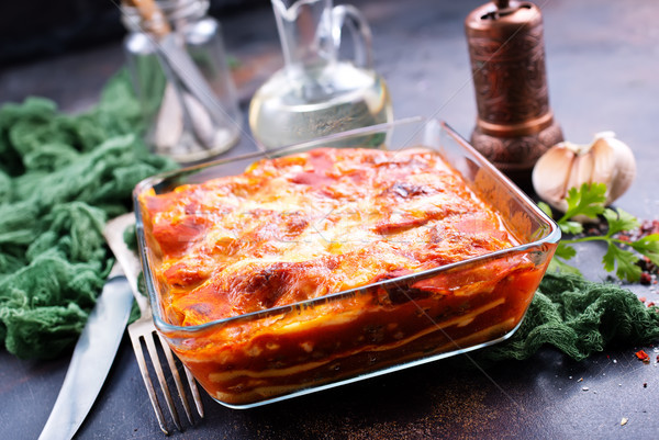 Lasagna salsa di pomodoro aroma Spice design formaggio Foto d'archivio © tycoon