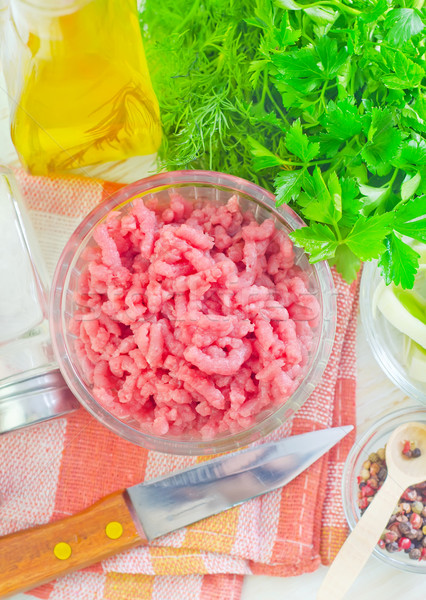 Stockfoto: Vlees · tabel · vet · koken · eten · vers