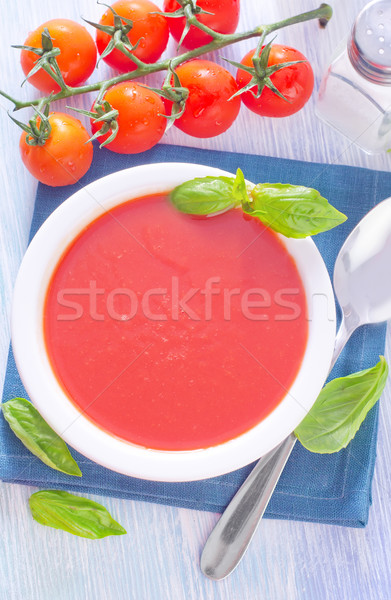 томатный суп домой кухне зеленый Бар пластина Сток-фото © tycoon
