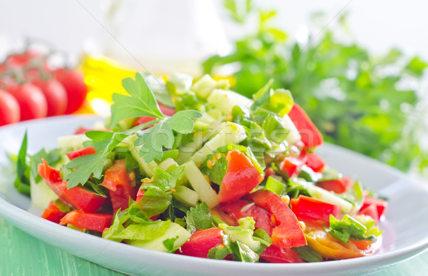 Salat Restaurant grünen Abendessen Pfeffer Koch Stock foto © tycoon