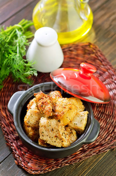 Frit viande fond cuisine restaurant dîner [[stock_photo]] © tycoon