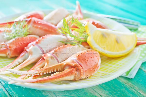 Gekookt krab citroen plaat voedsel Stockfoto © tycoon