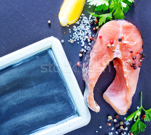 Crudo salmón textura alimentos peces mar Foto stock © tycoon