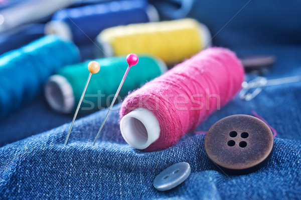 Fondo color blanco herramienta rosa coser Foto stock © tycoon