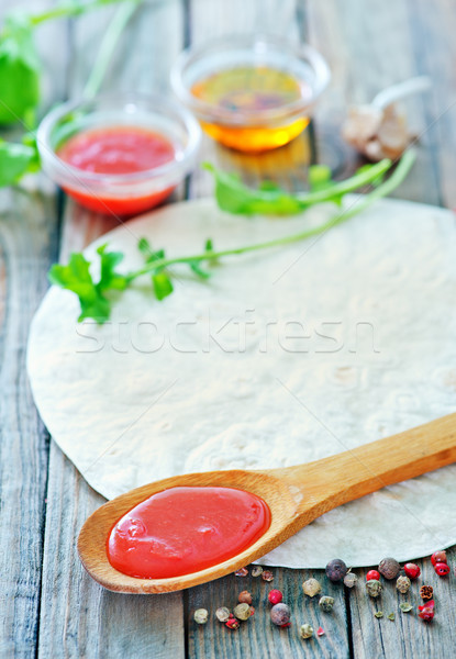 Pizza sauce bol bois cuisine [[stock_photo]] © tycoon