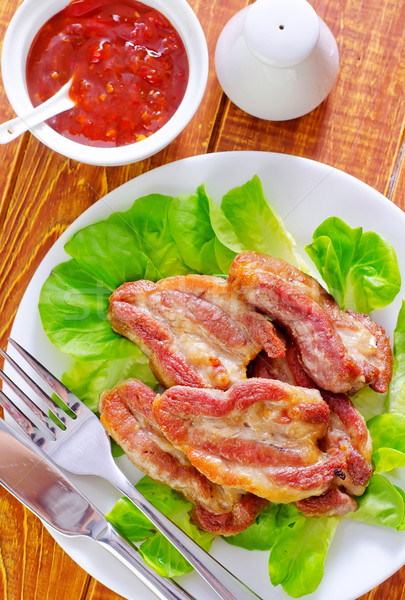 Frito carne alimentos restaurante ensalada tomate Foto stock © tycoon