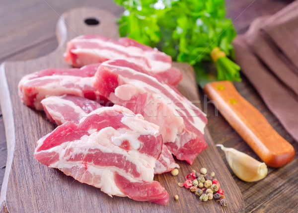 Foto stock: Crudo · carne · alimentos · madera · verde · cena