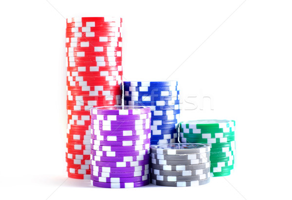 Chips poker chips poker groene kleur witte Stockfoto © tycoon