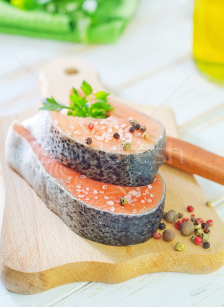 Stok fotoğraf: Somon · gıda · balık · turuncu · yeşil · kırmızı
