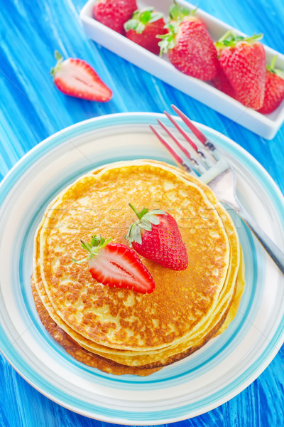 pancakes with strawberry Stock photo © tycoon