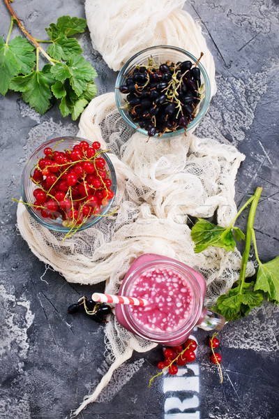 Smoothie fraîches baies table verre été [[stock_photo]] © tycoon