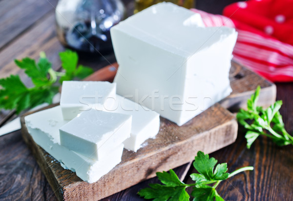 フェタチーズ 木板 表 食品 背景 油 ストックフォト © tycoon