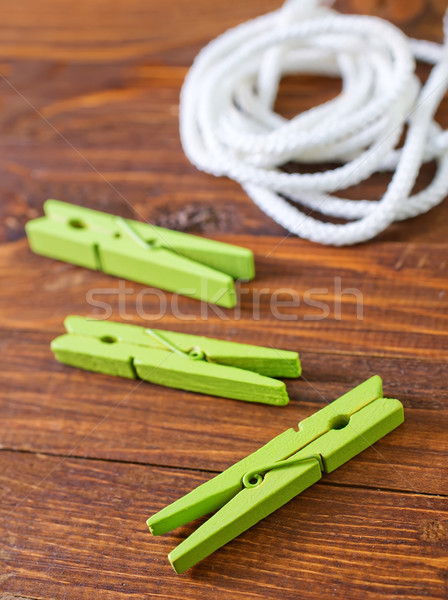 Kötél ruhacsipesz fa munka otthon kábel Stock fotó © tycoon