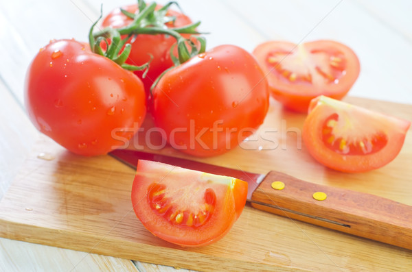 Tomaten Holz Tabelle grünen Bauernhof rot Stock foto © tycoon