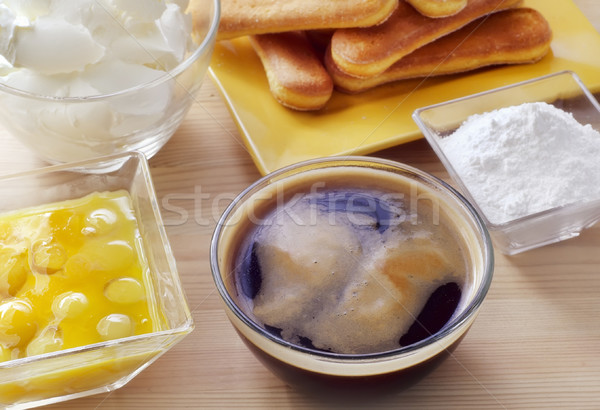Foto stock: Ingredientes · tiramisu · alimentos · huevo · verde · queso